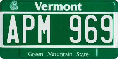 VT license plate APM969