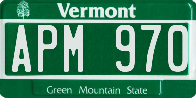 VT license plate APM970