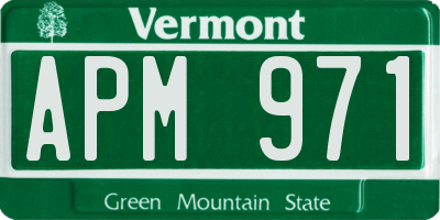 VT license plate APM971
