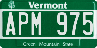 VT license plate APM975