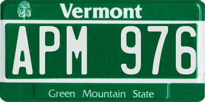 VT license plate APM976