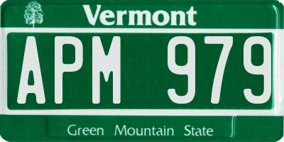 VT license plate APM979