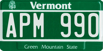 VT license plate APM990