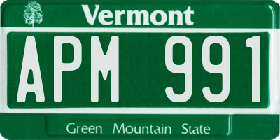 VT license plate APM991