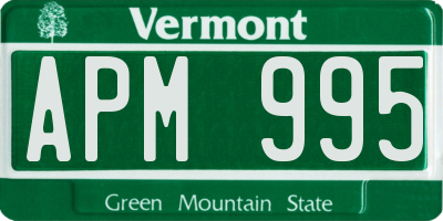 VT license plate APM995