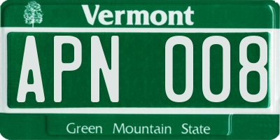 VT license plate APN008