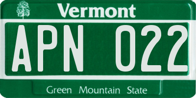 VT license plate APN022