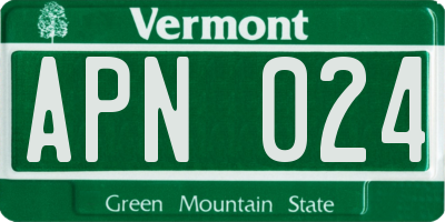 VT license plate APN024