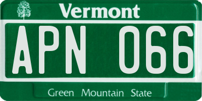 VT license plate APN066