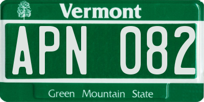 VT license plate APN082