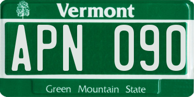 VT license plate APN090