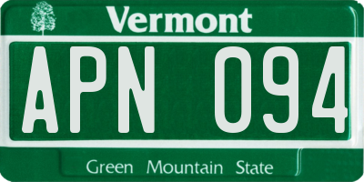VT license plate APN094