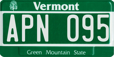 VT license plate APN095