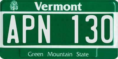 VT license plate APN130