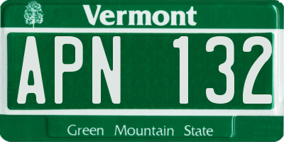 VT license plate APN132