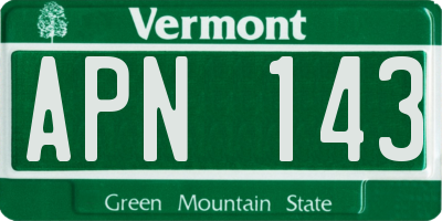 VT license plate APN143
