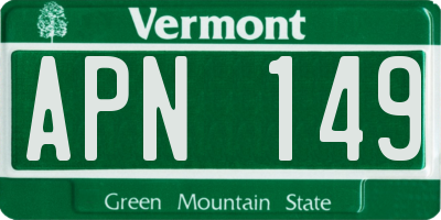 VT license plate APN149