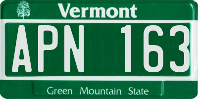 VT license plate APN163