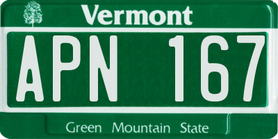 VT license plate APN167