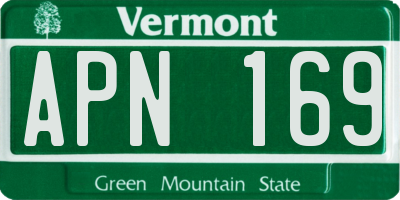 VT license plate APN169