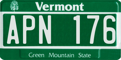 VT license plate APN176