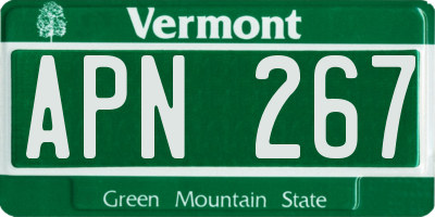 VT license plate APN267