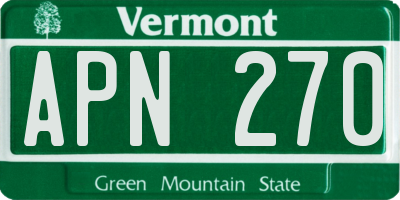 VT license plate APN270