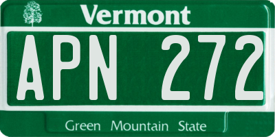 VT license plate APN272