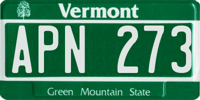 VT license plate APN273