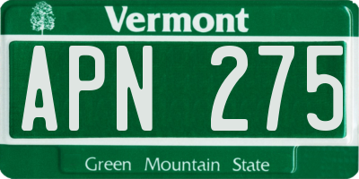 VT license plate APN275