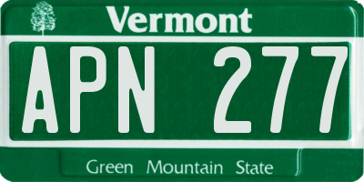 VT license plate APN277