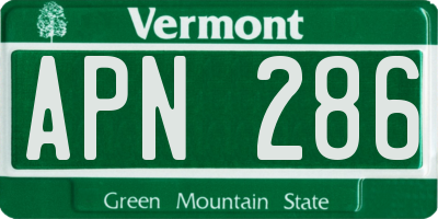 VT license plate APN286