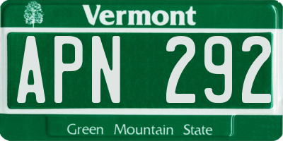 VT license plate APN292