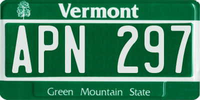 VT license plate APN297