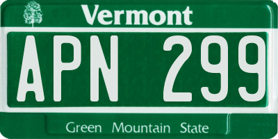 VT license plate APN299