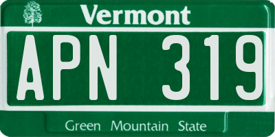 VT license plate APN319