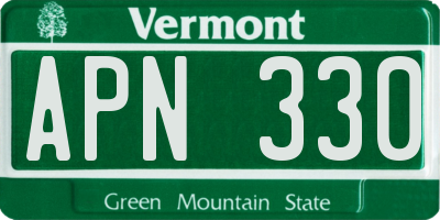VT license plate APN330