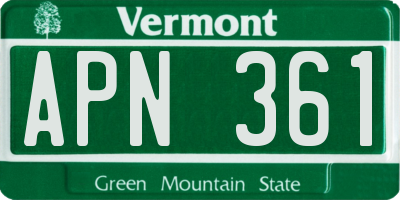 VT license plate APN361