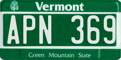 VT license plate APN369