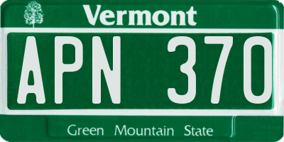 VT license plate APN370