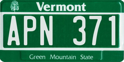 VT license plate APN371