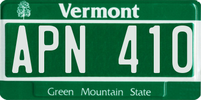 VT license plate APN410