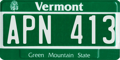 VT license plate APN413