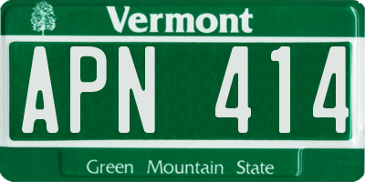 VT license plate APN414