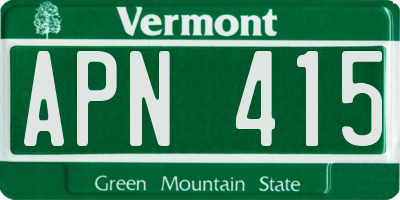VT license plate APN415