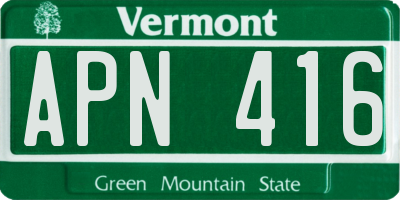 VT license plate APN416