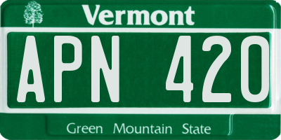 VT license plate APN420