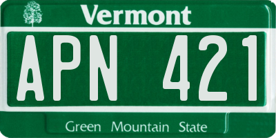 VT license plate APN421