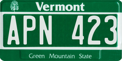VT license plate APN423