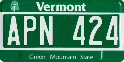 VT license plate APN424